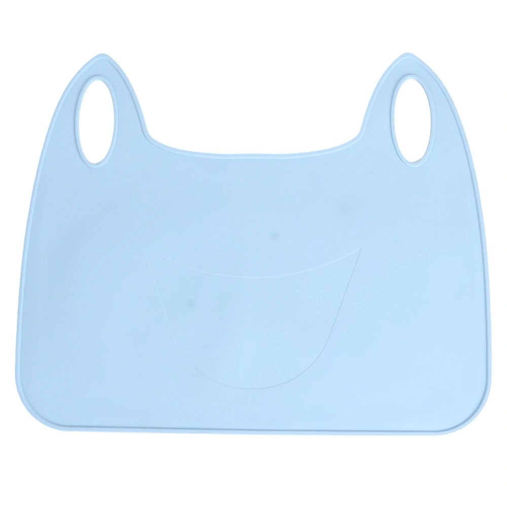 Cute Cartoon Shape Baby Children Silicone Placemat Heat Insulation Non-Slip Table MatLight Blue Irregular Shape