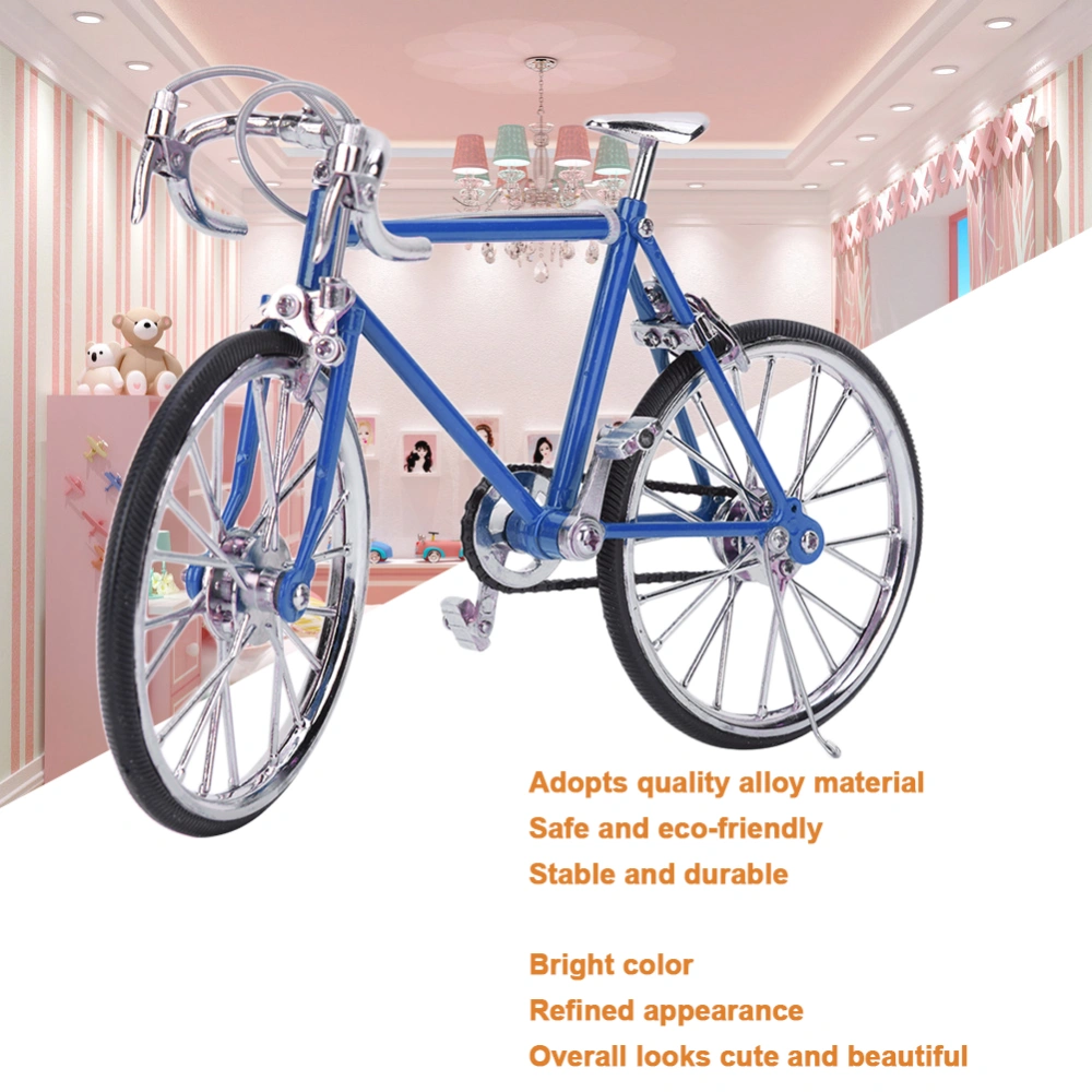 1:10 Mini Dollhouse Bicycle Alloy Miniature Simulated Bike Vehicle Model Toy AccessoryLight Blue