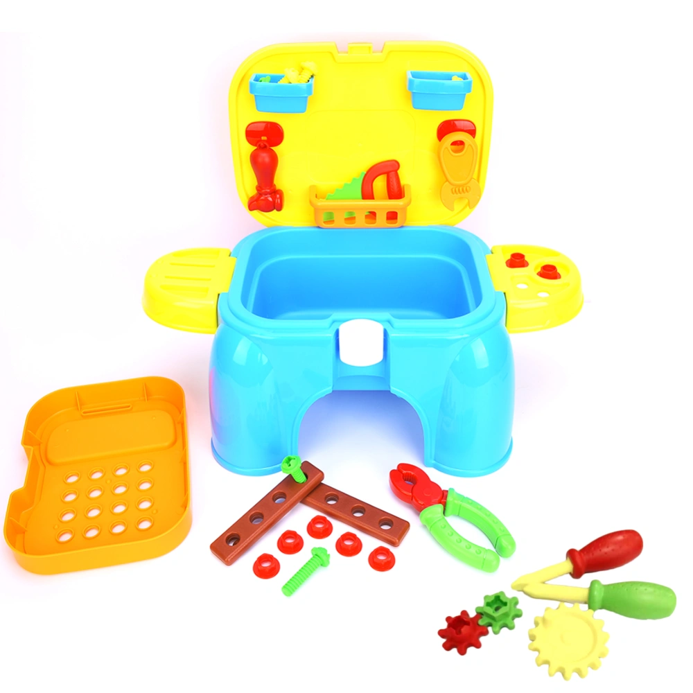 Simulation Repair Kit Storage Baby Stool Children Puzzle Toys Pretend Play 2-in-1 Set