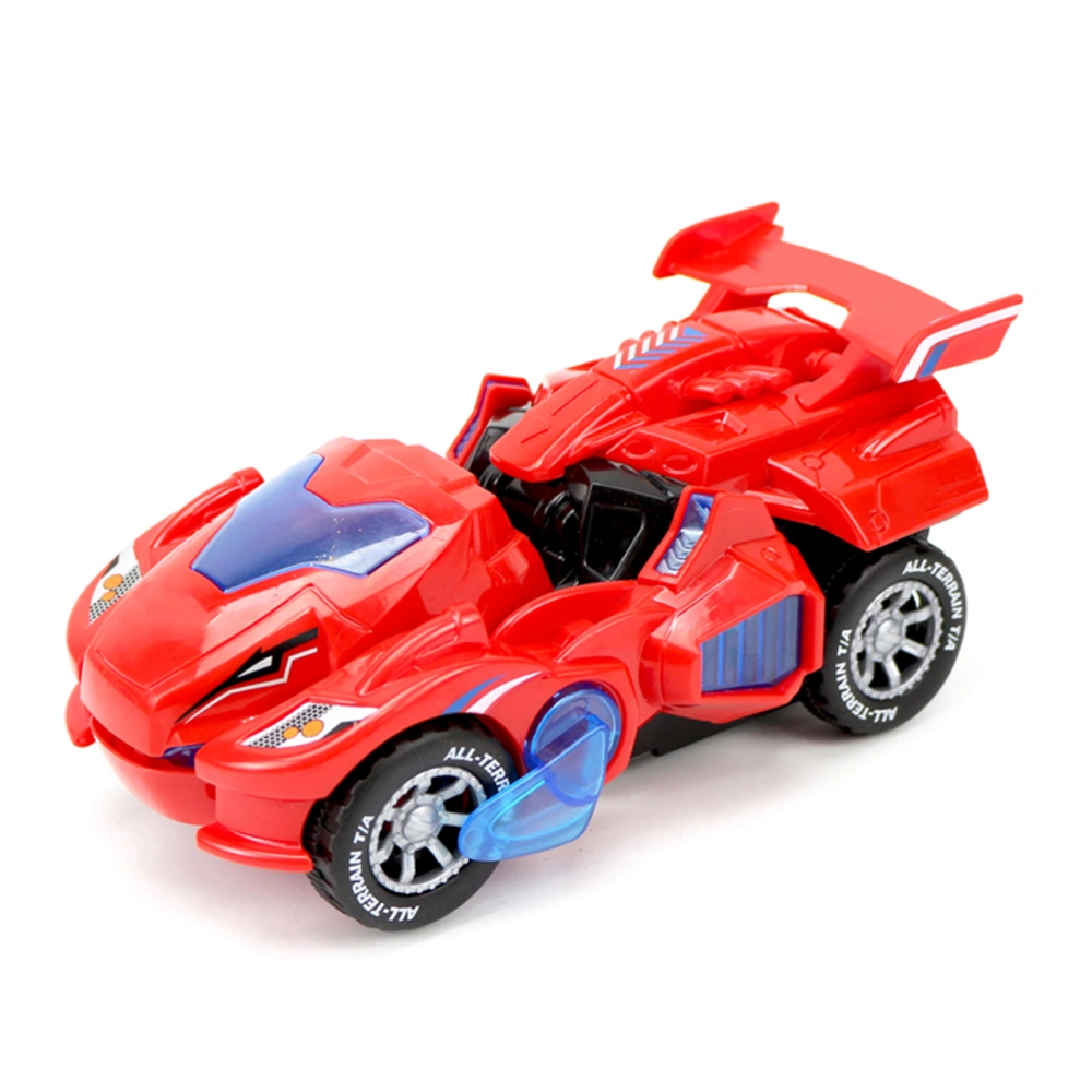 Transforming Dinosaur Car Deformation Electric Toy Universal Wheel Automatic Transformation Robot Vehicle with Lights Sounds Xmas Birthday Gift for Kidsred