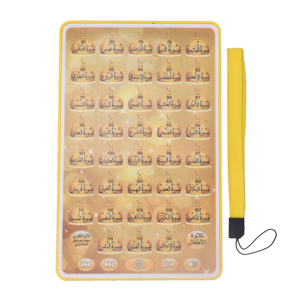 Children Intelligent Language Learning Arabic Reading Machine Pad Electronic Educational ToyYellow