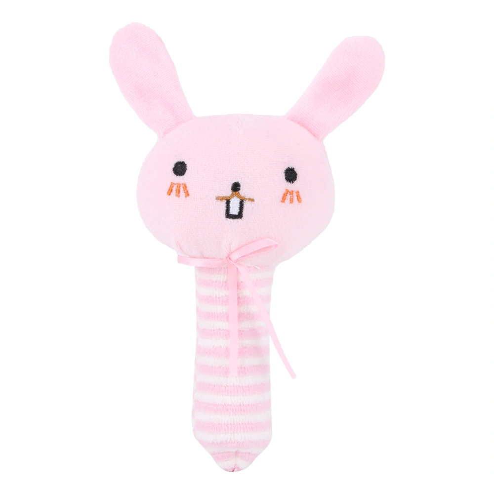 Cute Animal Baby Hand Bell Rattle Stick Infant Newborn Children Funny Plush ToysPink