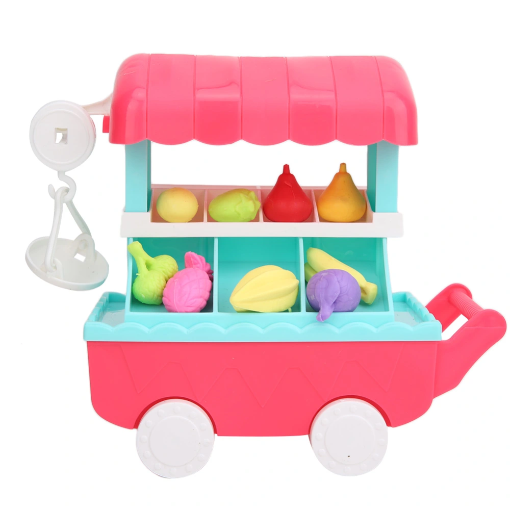 Children Mini Trolley Plastic Music and Light Trolley Toy Kit for Children Above 3Fruit Trolley