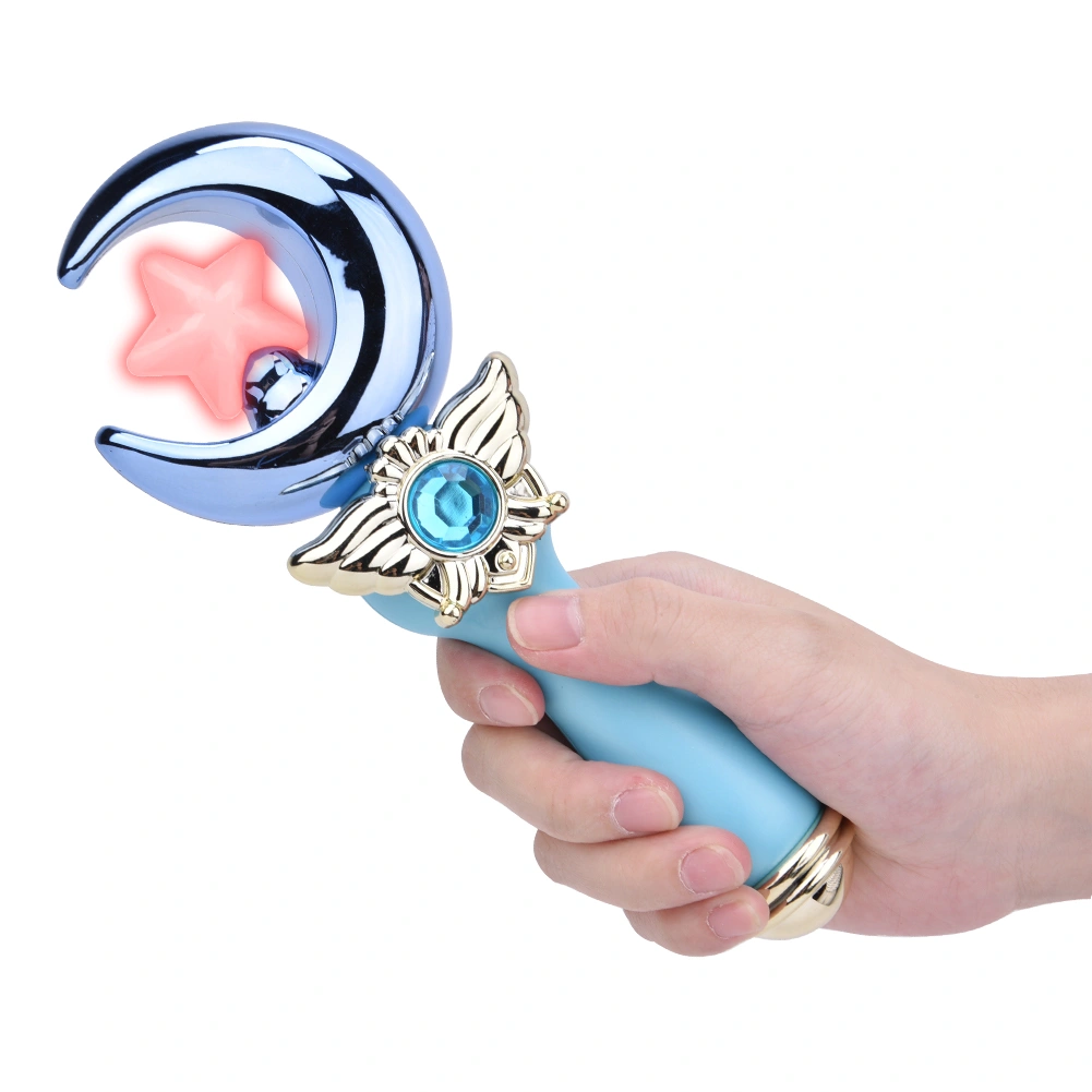 Light Music Sound Effect Magic Wand Girls Children Toy Cartoon Flash Stick Luminous ToyBlue