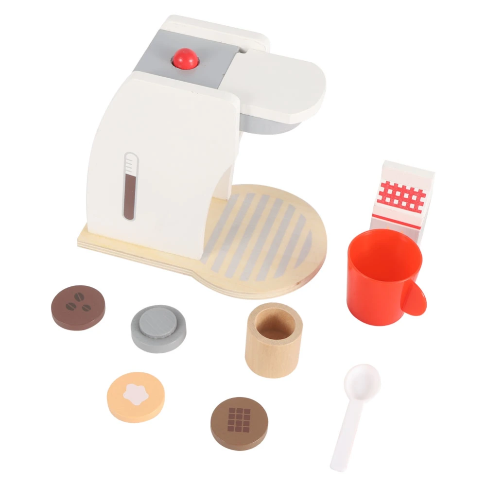 Wooden Kids Toy Pretend Play Kitchen Pancake Machine/Coffee Machine Set with AccessoriesCoffee Machine