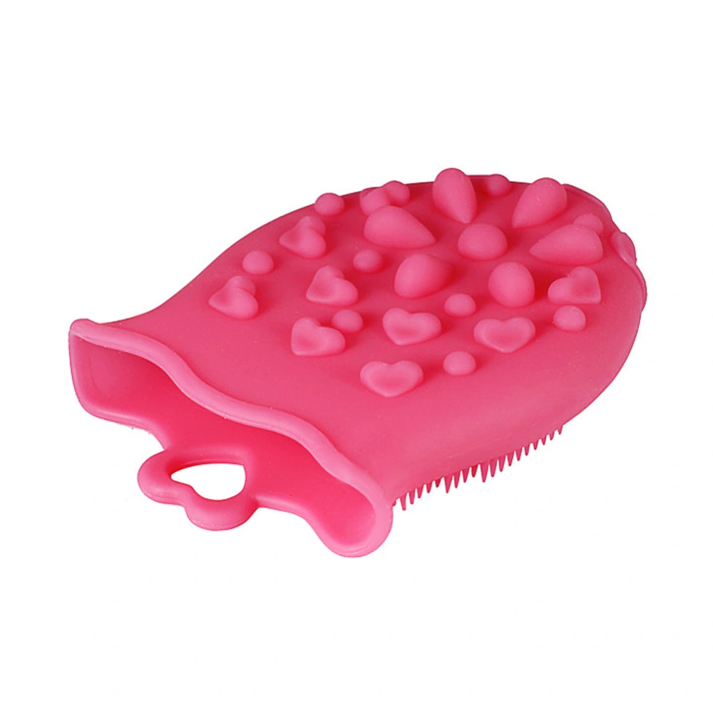 Cute Fish Pattern Baby Soft Silicone Massage Bathing Hair Brush Infant Cleaning ToolRed