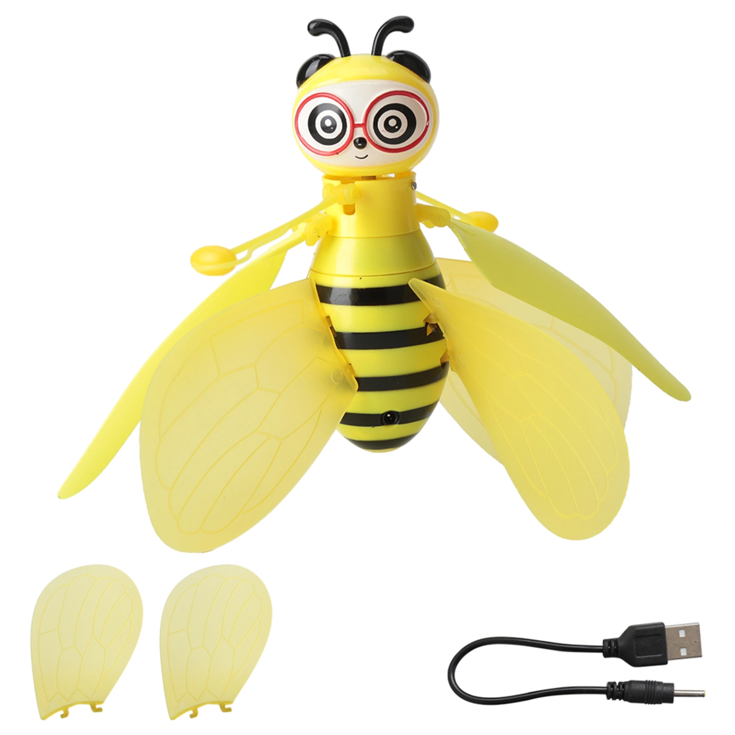 Intelligent Sensor Infrared Hand Induction Aircraft USB Charging Bee Shape Toy with Light