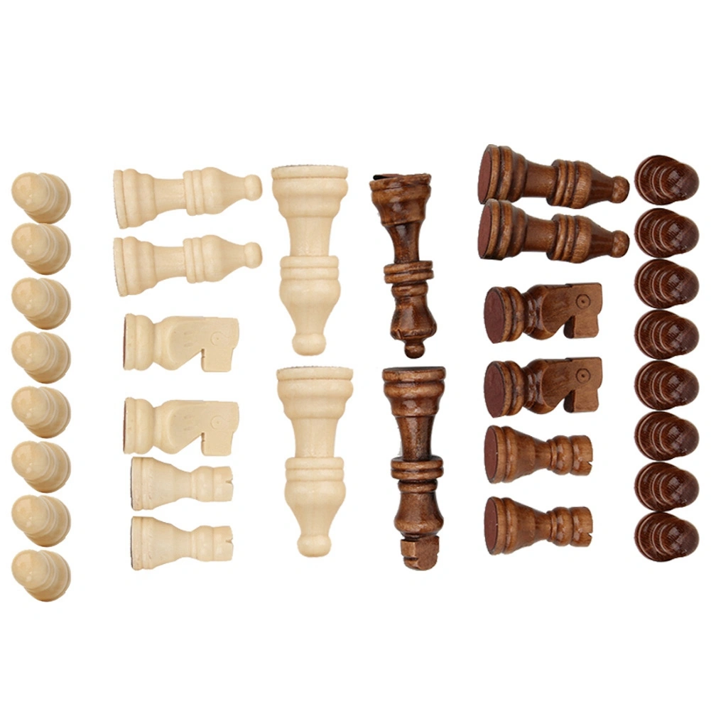 32PCS Wooden International Chess Game Set Wood Pieces Without Chessboard Gift Interactive Toy