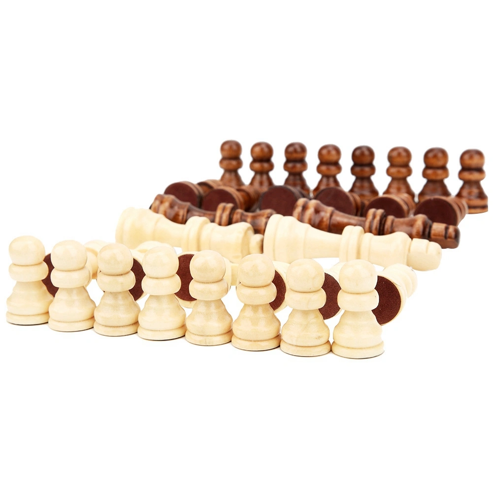 32PCS Wooden International Chess Game Set Wood Pieces Without Chessboard Gift Interactive Toy
