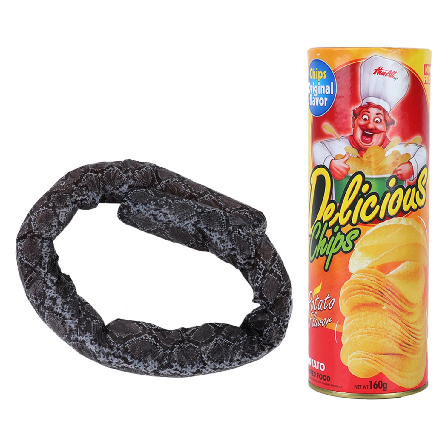 Funny Tricky Toys Magic Potato Chip Spring Snake Toy Prank Props Party Decoration