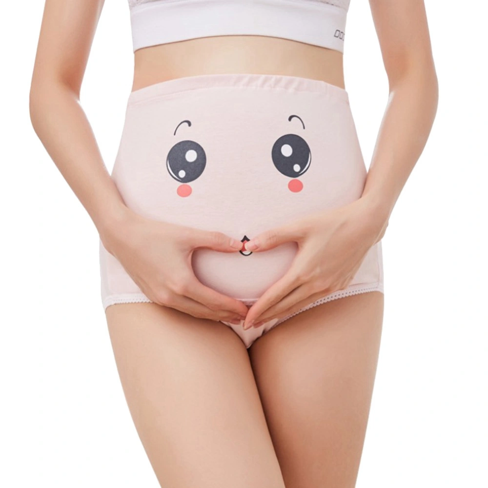 Adjustable Cotton Maternity High Waist Underwear Pregnant Women Cotton Panty (Pink 2XL)