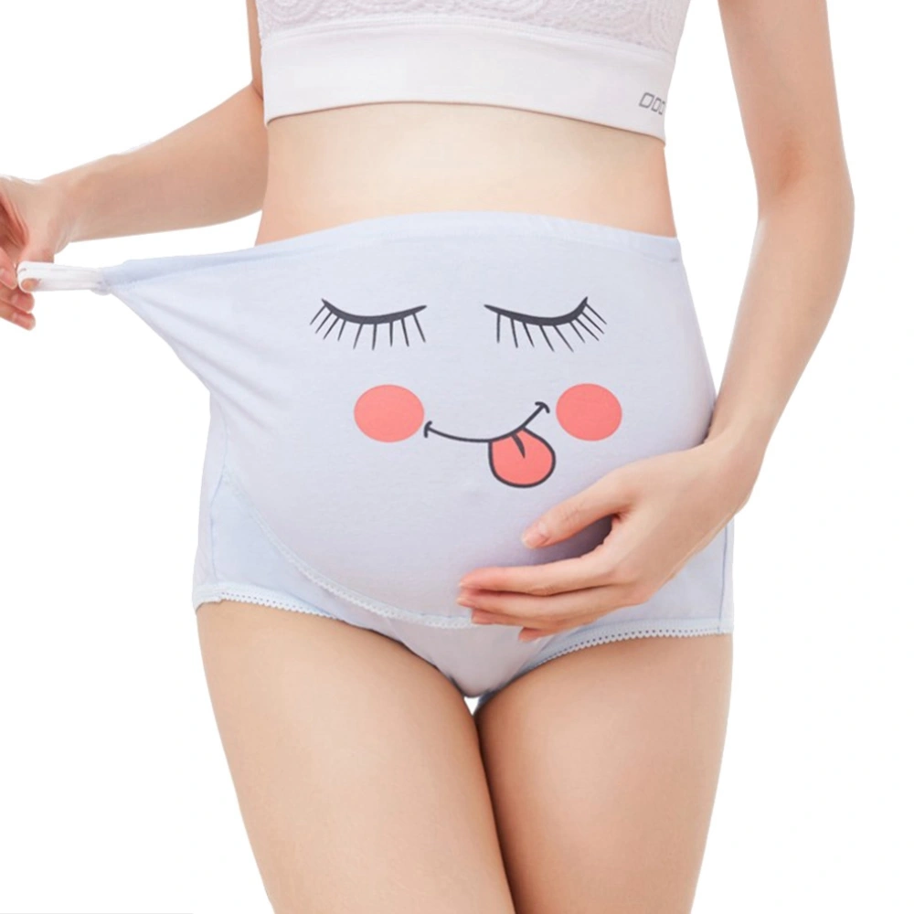 Adjustable Cotton Maternity High Waist Underwear Pregnant Women Cotton Panty (Blue 2XL)