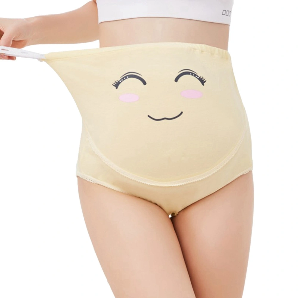 Adjustable Cotton Maternity High Waist Underwear Pregnant Women Cotton Panty (Yellow 3XL)