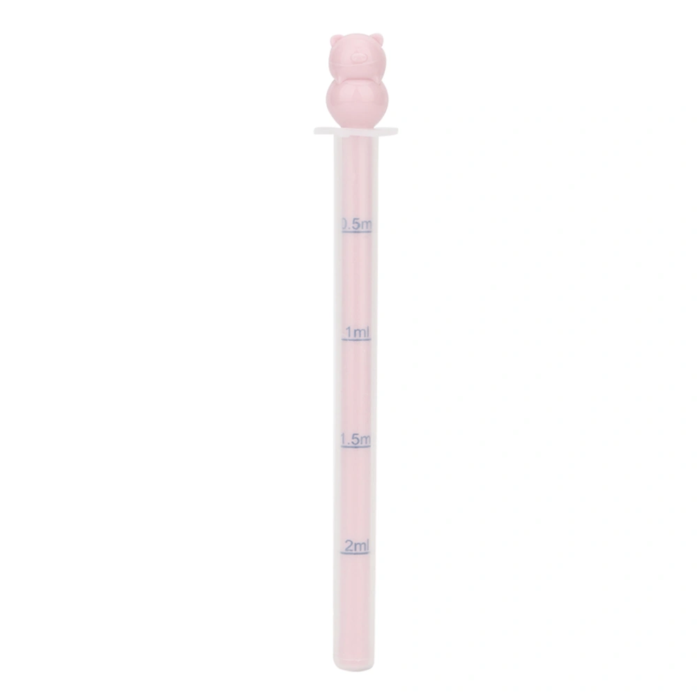 Portable Infant Baby Medicine Dispenser Liquid Syringe Dropper Feeder with Calibration (Pink)