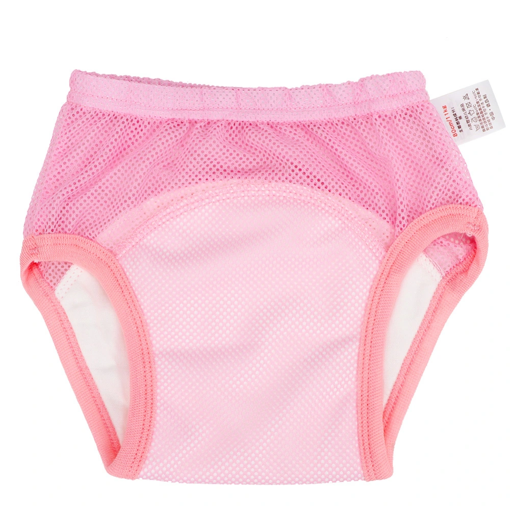 Training Pants Mesh Breathable Diaper Reusable Washable Underpants for Newborns Baby(Pink 80)