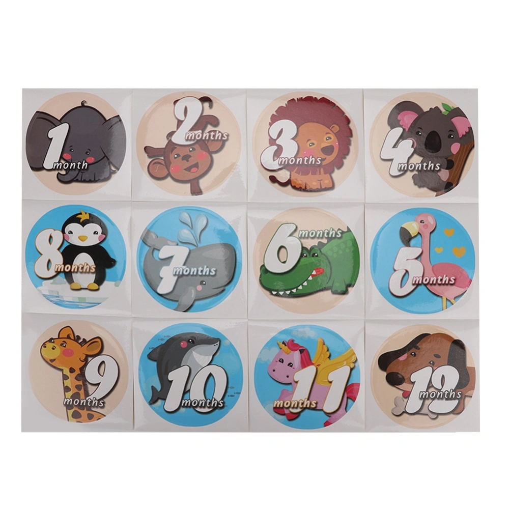 Newborn Baby 1-12 Months Round Stickers Memory Record Accessory Photograph Prop (#2)