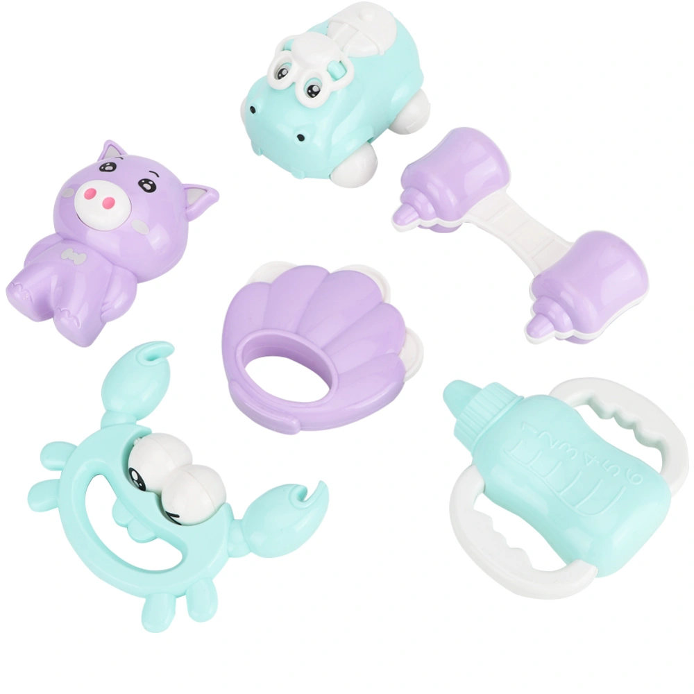 6pcs/set Baby Plastic Animal Rattles Toy Newborn Hand Shake Bed Bell Musical Toys