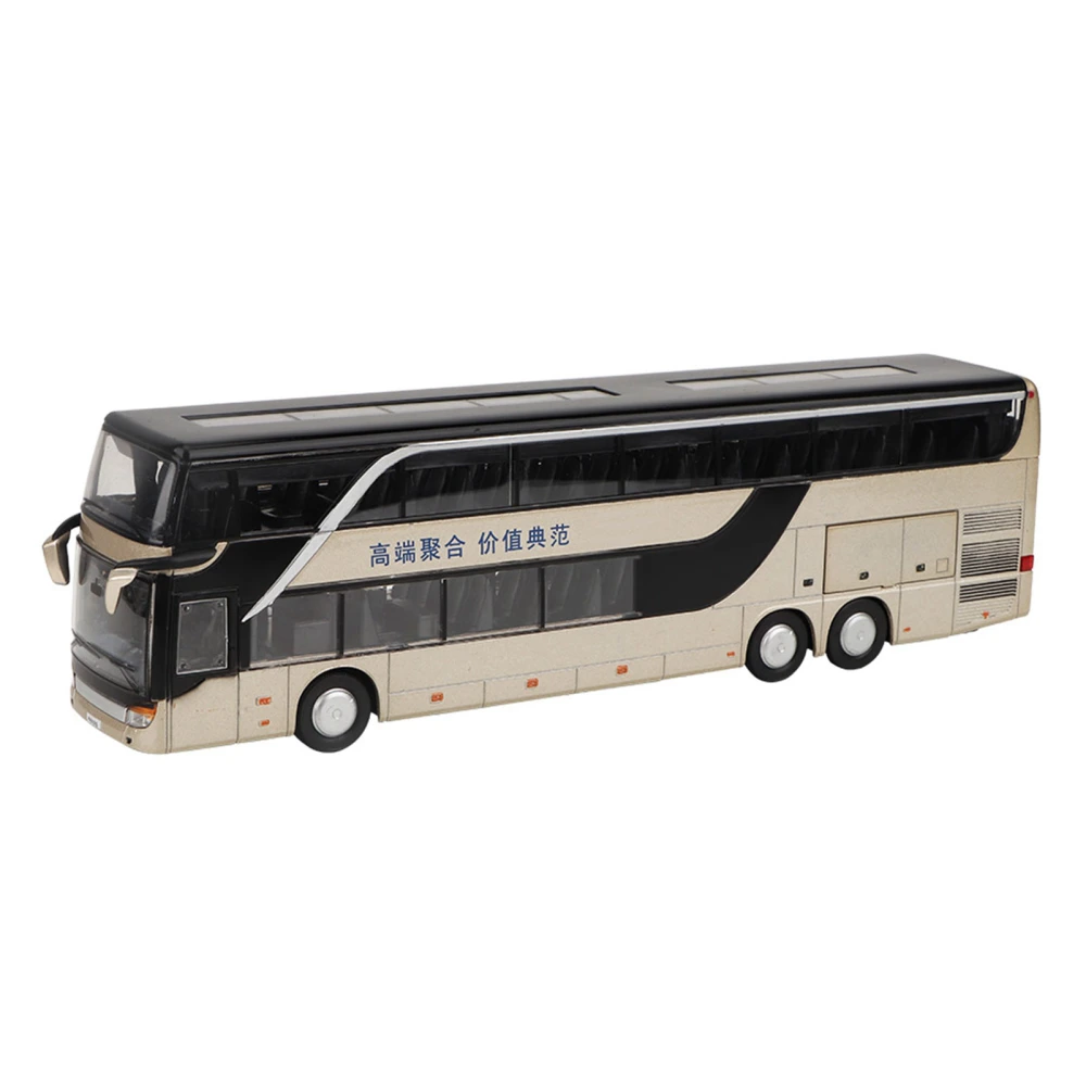 Electric 1:32 Alloy Doubledecker Bus Model Toy with Light Music for Children Kids Gift (Gold)