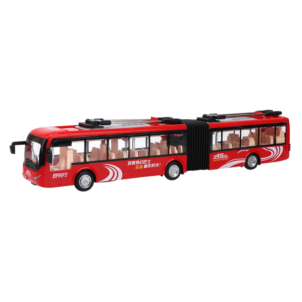 1:48 CS0133 Electronic City Bus Light Car Educational Toy for Children Kids Traffic Model(Red)