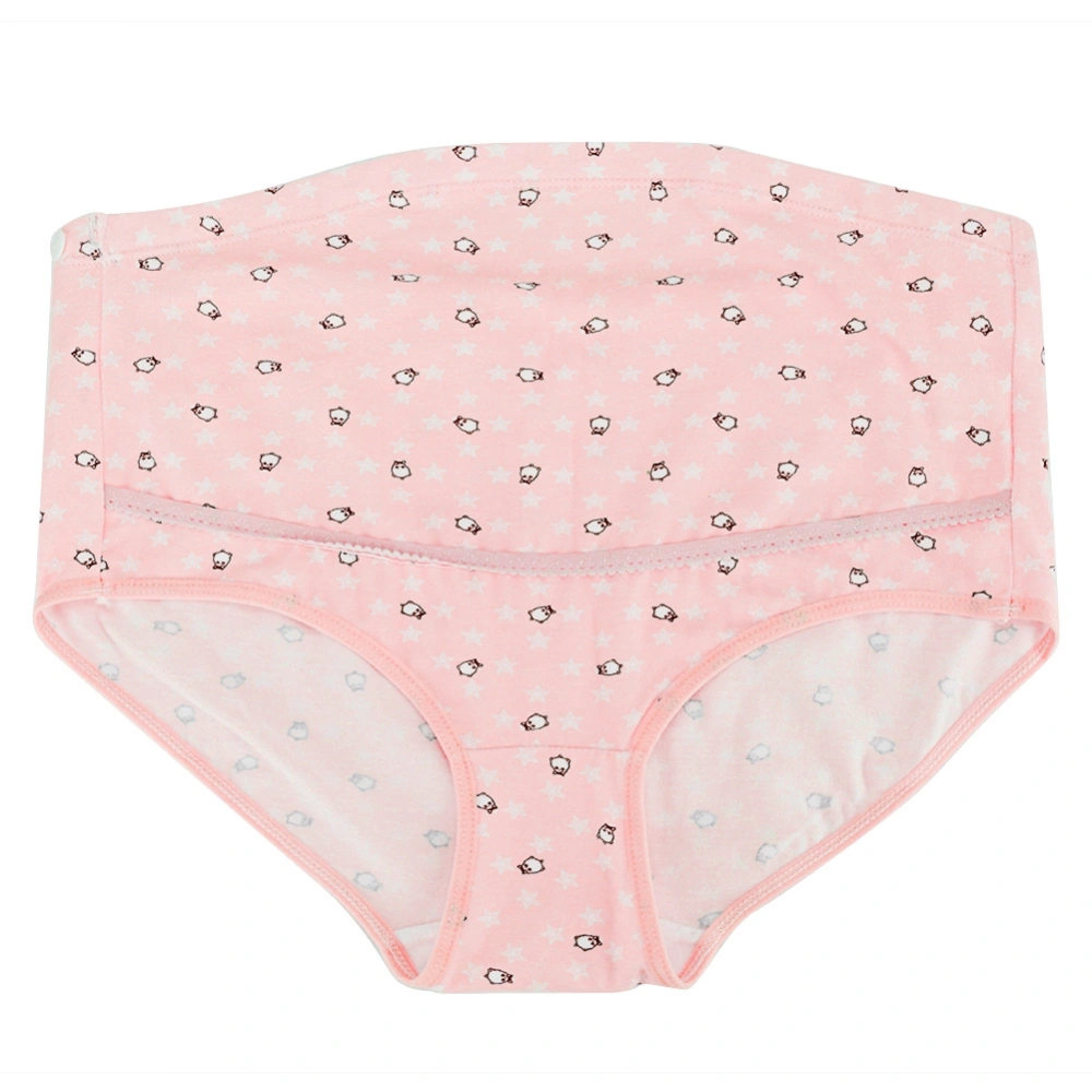 Adjustable Maternity High Waist Bear Underwear Pregnant Women Cotton Panties(Pink XXXL)