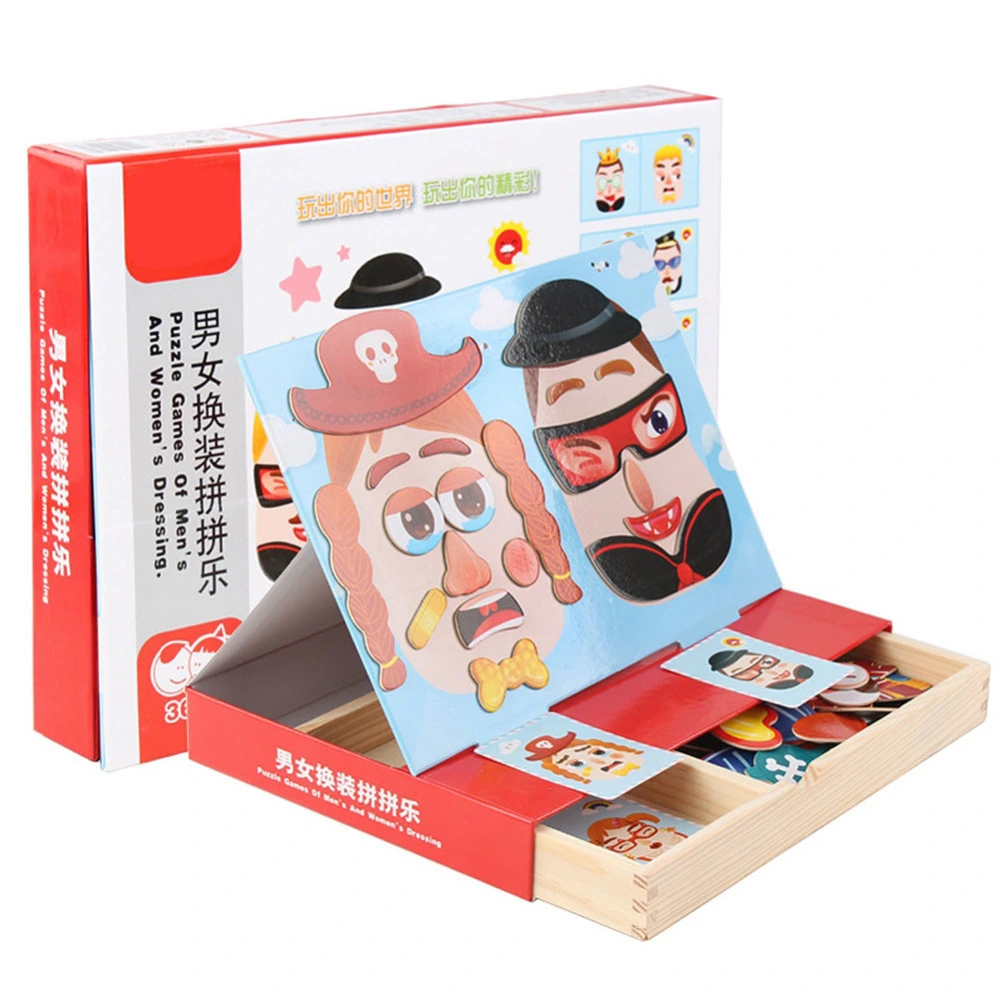 Children's Magnetic Animal Puzzle Toy Magnetic Sticker Educational Toys (Men and Women Dressup)