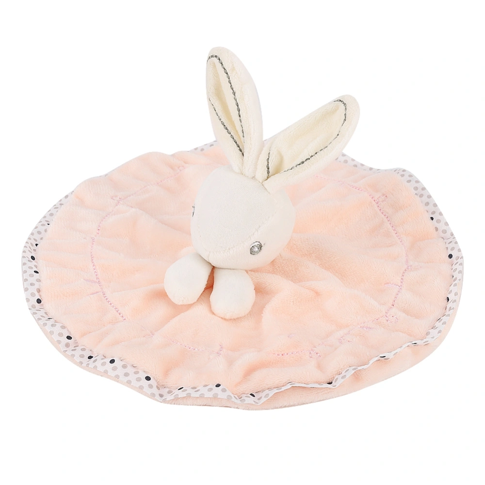 Velvet Rabbit Doll Placating Blankie Soft Baby Placating Wipes Baby Soothing Towel (Pink)