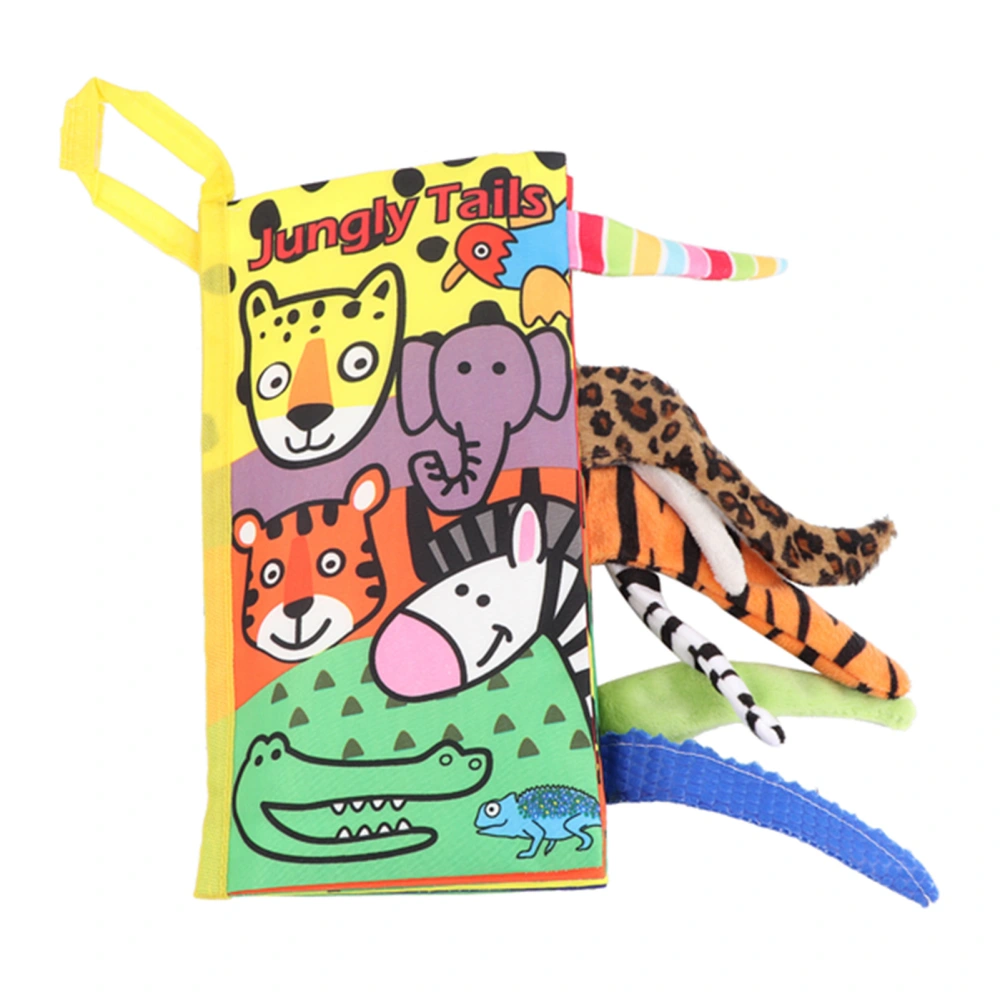 Cartoon Lovely 3D Tails Anti tearing Cloth Book Baby Early Educational Toys (Jungle)