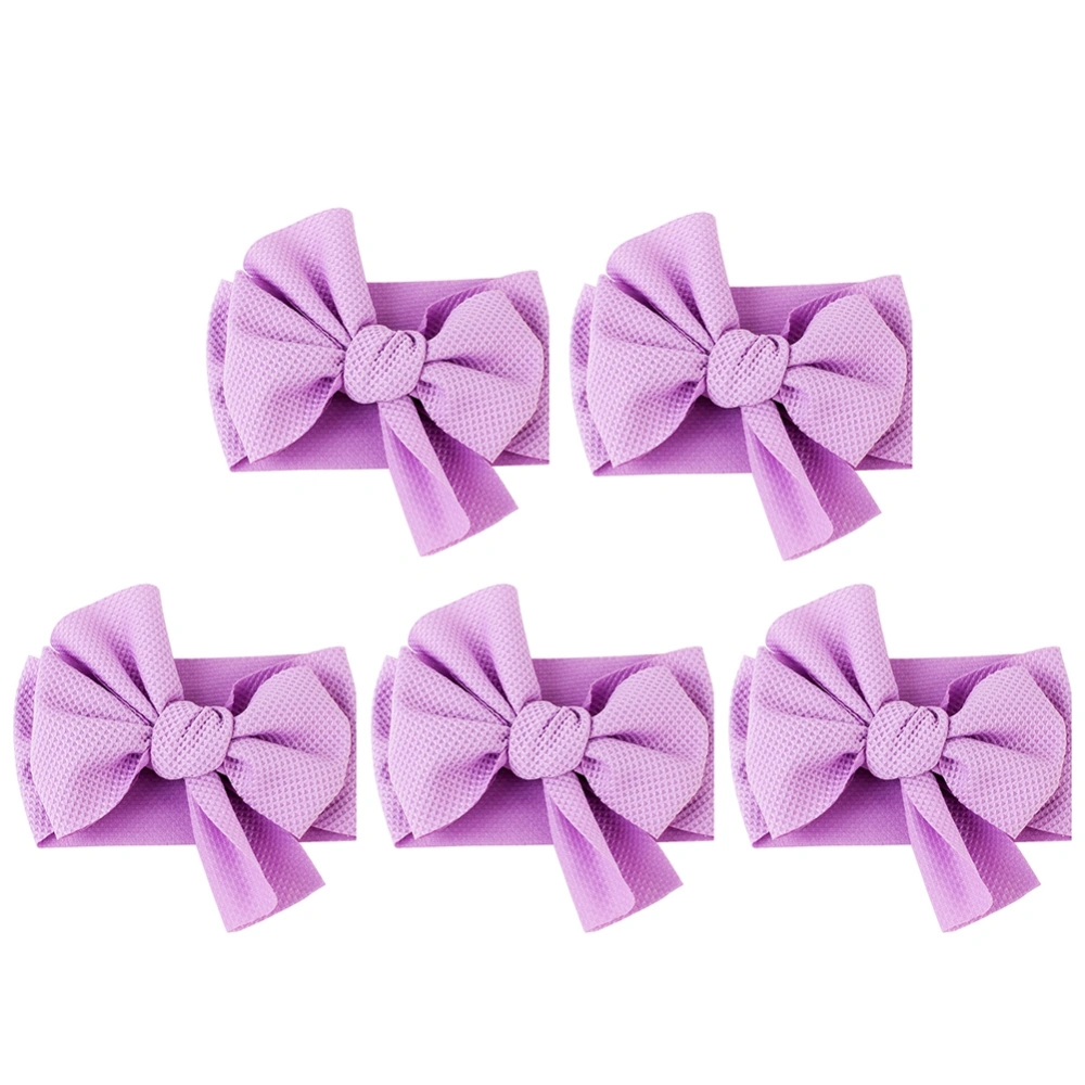 5pcs DIY Kids Cloth Headwear Bowknot Headband Gift Head Wrap Hair Accessory (A)