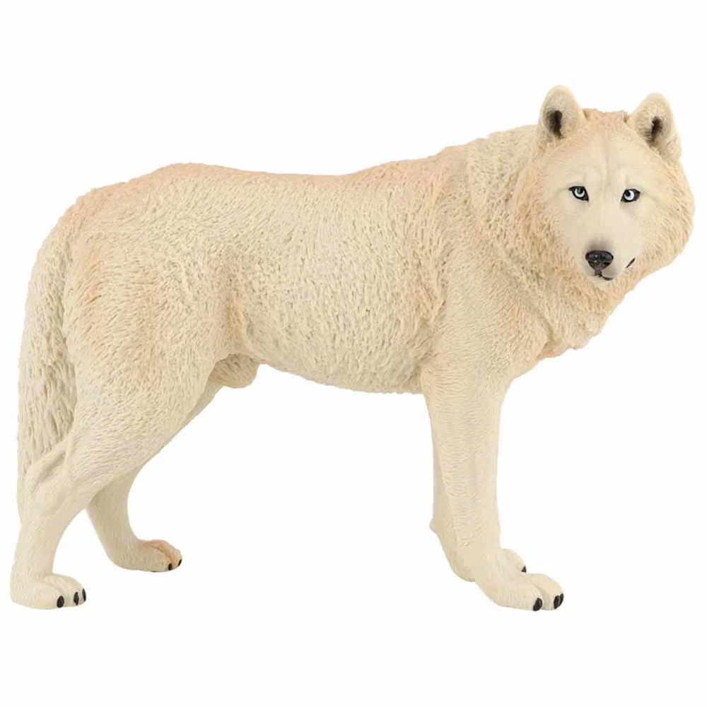 Animal Model Toy Simulation Wolf Environmentally Friendly Plastic Mini Decoration (Gray)