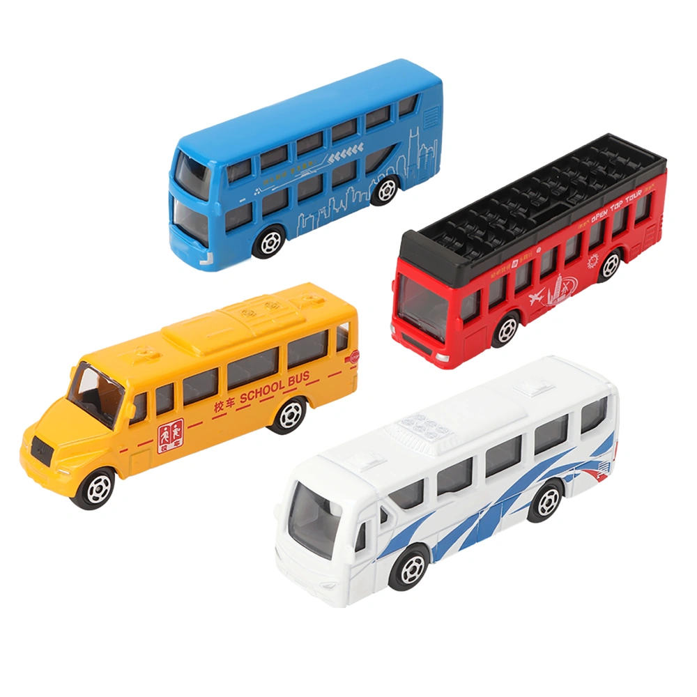 4pcs 1/87 Miniature Colorful Car Model Set Simulation Vehicle Toy Gift for Kids Boys