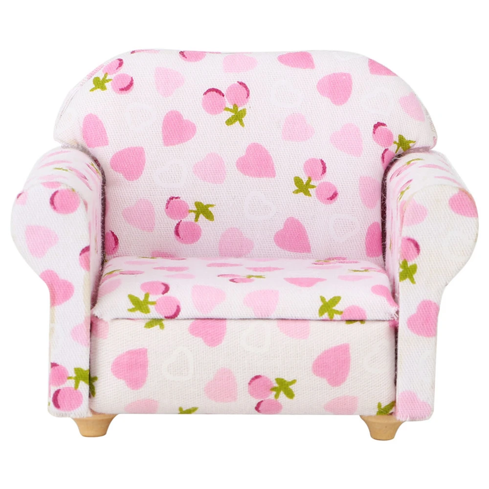 Dollhouse 1:12 Miniature Couch Armchair Single Sofa Dolls DIY Accessories