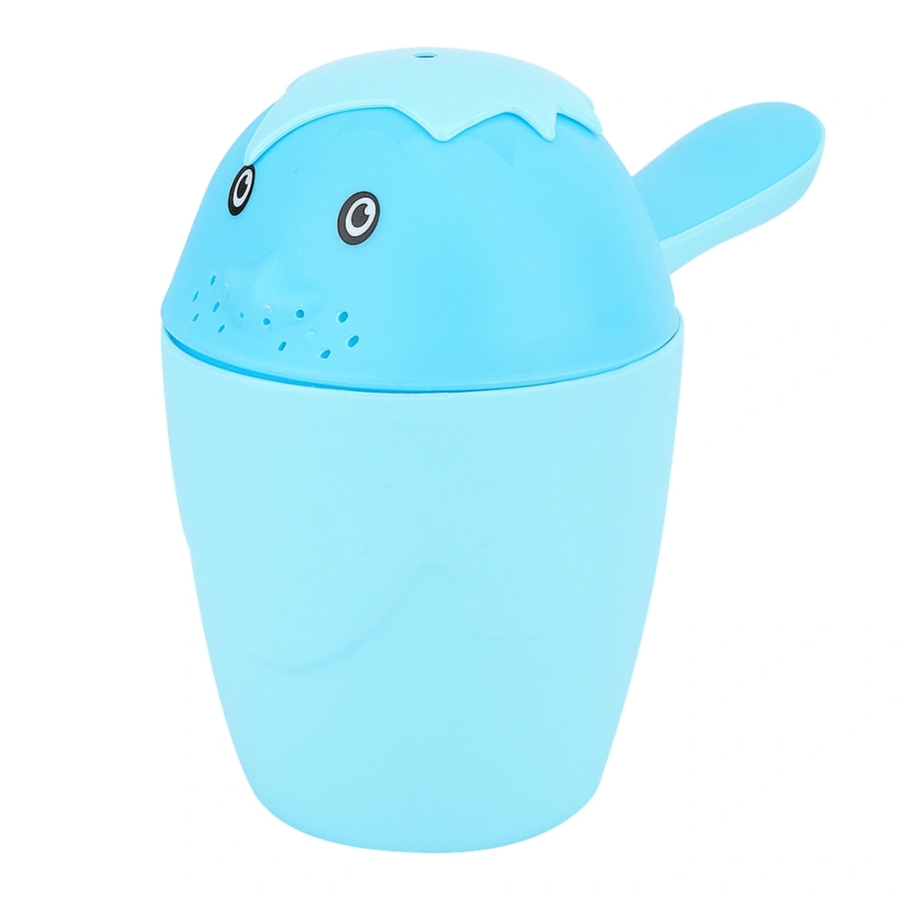 Baby Shower Bath Spoon Water Spoon Children Bath Toys Cartoon Shampoo Rinser Cup (Blue)