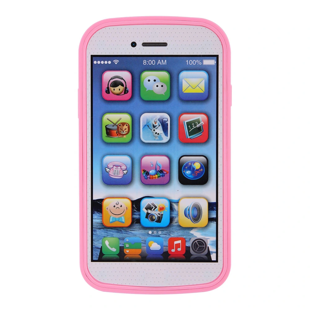 Kids English Learning Phone Kids Music Play Mobile Phone Early Child Development Toy (Pink)