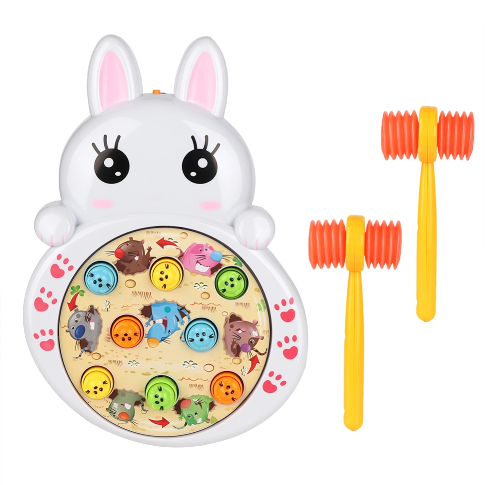 Hit Moles Lovely Kids Musical Toy Electric Puzzle Educational Game Machine(Rabbit)