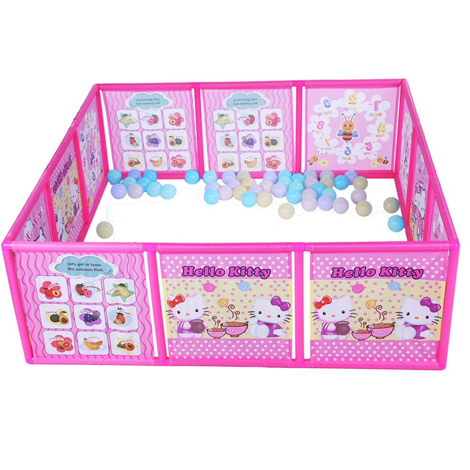 Baby Activity Playpen Toddler Game Fence Indoor Game Fence Playhouse Safety Fence（Pink）