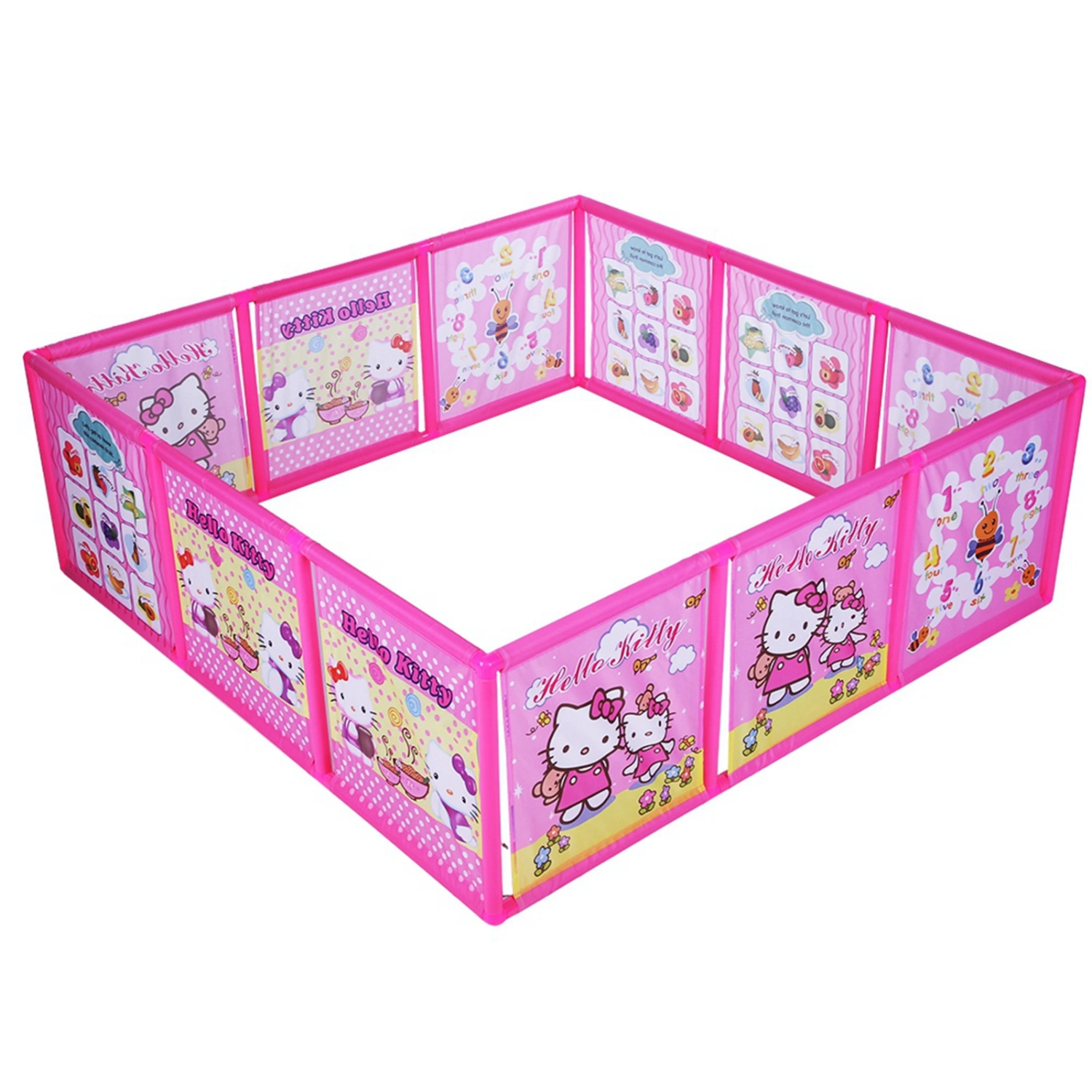 Baby Activity Playpen Toddler Game Fence Indoor Game Fence Playhouse Safety Fence（Pink）