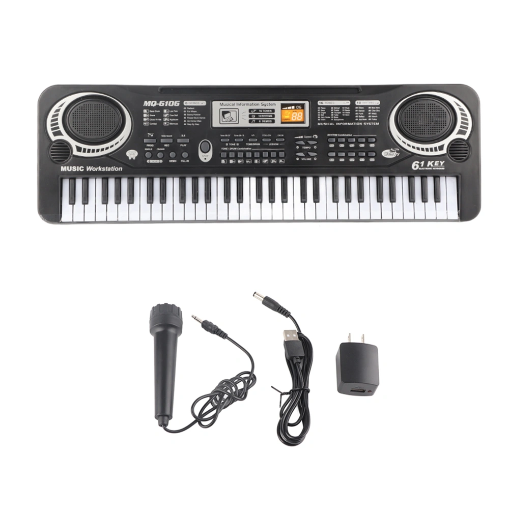 61‑Key Electric Digital Key Board Piano Musical Instruments Kids Toy with Microphone US Plug