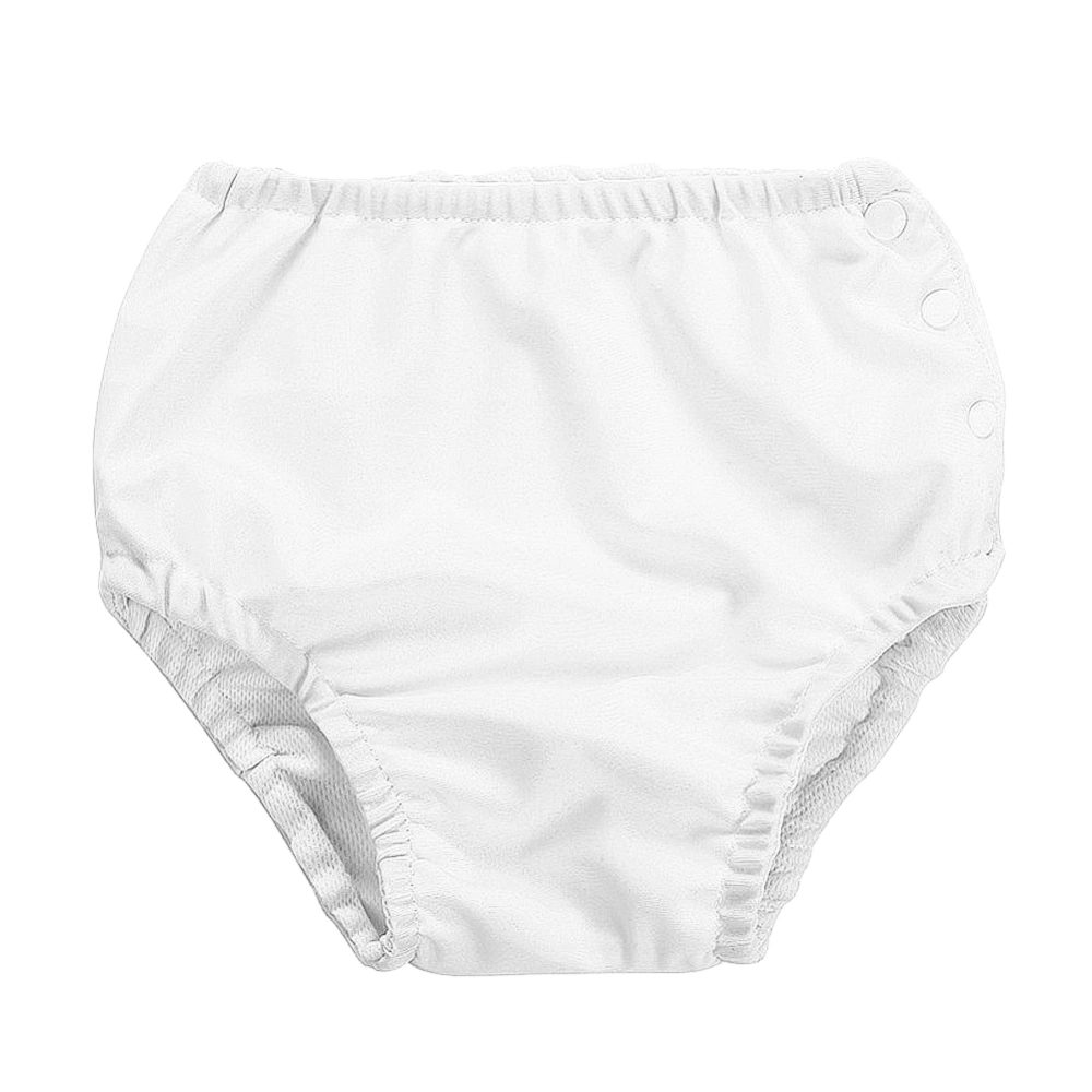 Baby Reusable Swim Diaper Washable Snap Swimsuit Diaper for Girls Boys(White 80)