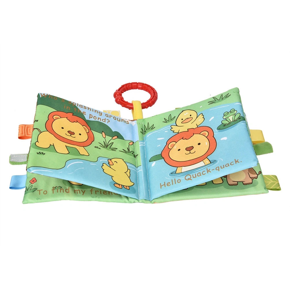 Baby Soft Cloth Story Book Infant Rattles Book Toy Early Educational Development Toys (Lion)