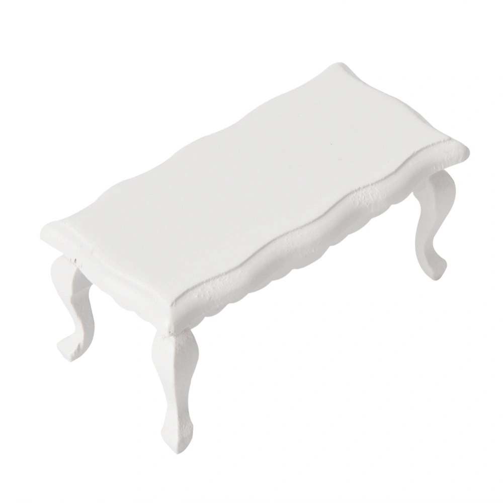 Miniature End Table Model Furniture for 1/12 Doll House Accessories (White)