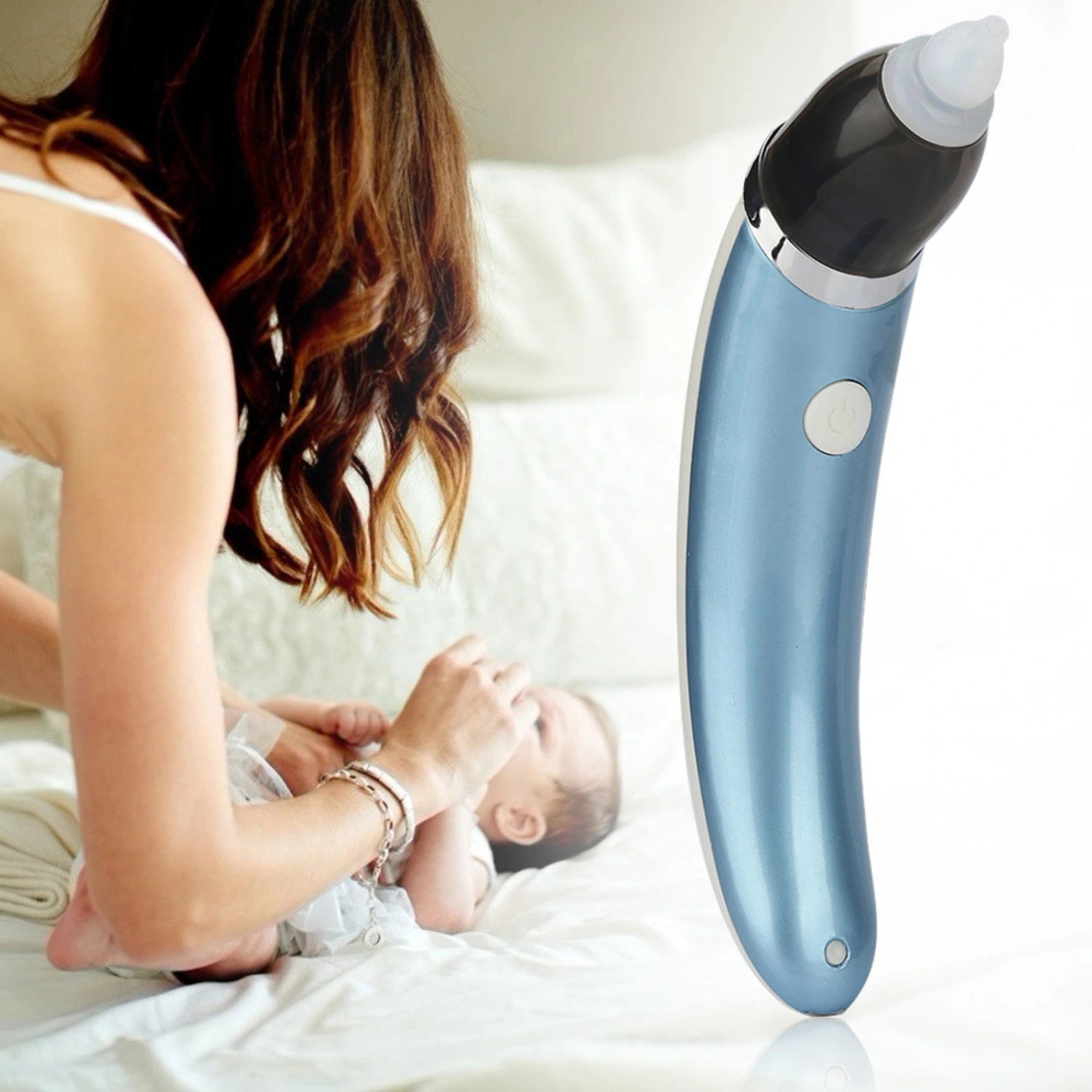 Baby Nasal Aspirator Electric Nose Cleaner with 2 Sizes of Nose Tips