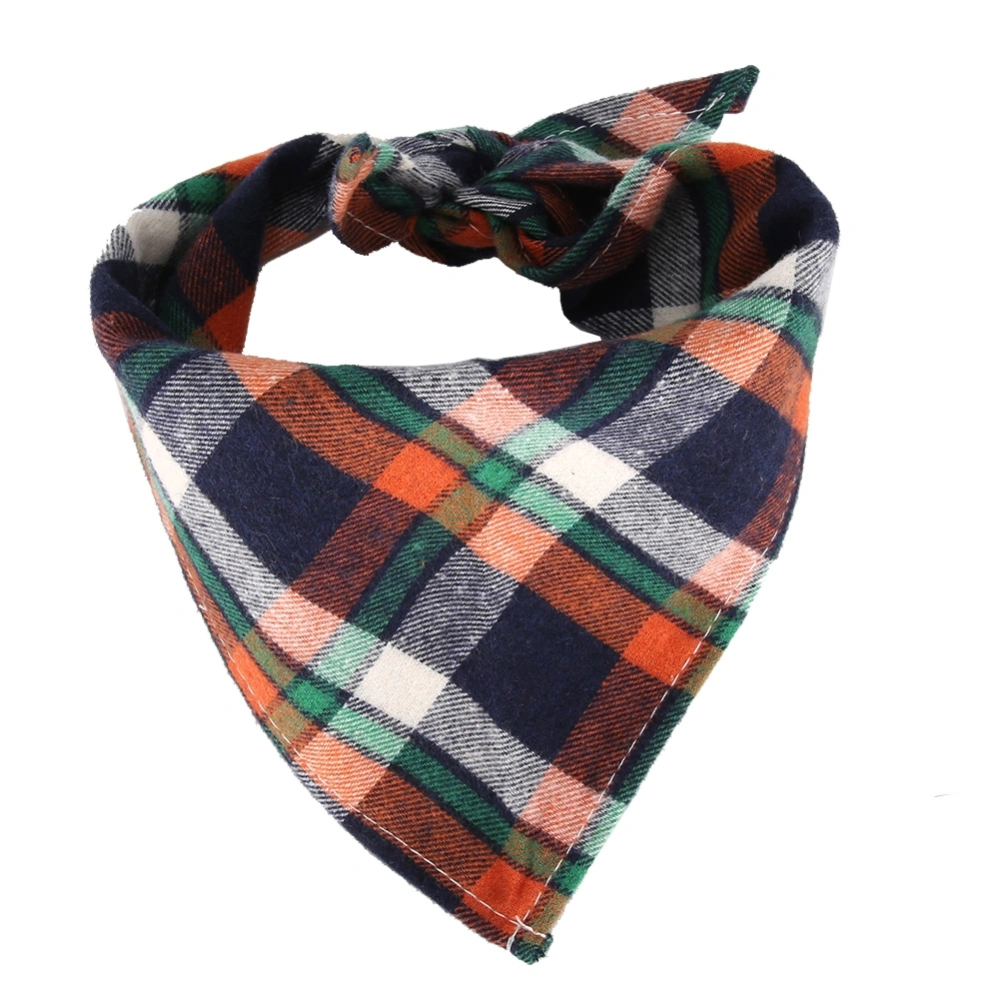 Scottish Style Pure Cotton Flannelette Baby Plaid Children's Saliva Towel Triangle(5）