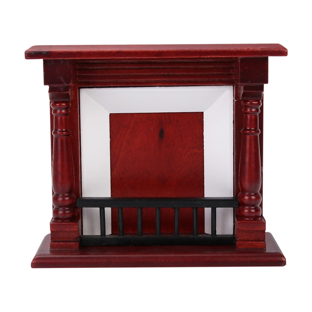 Dollhouse Decoration Furniture Rose Wood Mini Fireplace for 1/12 Scale Doll