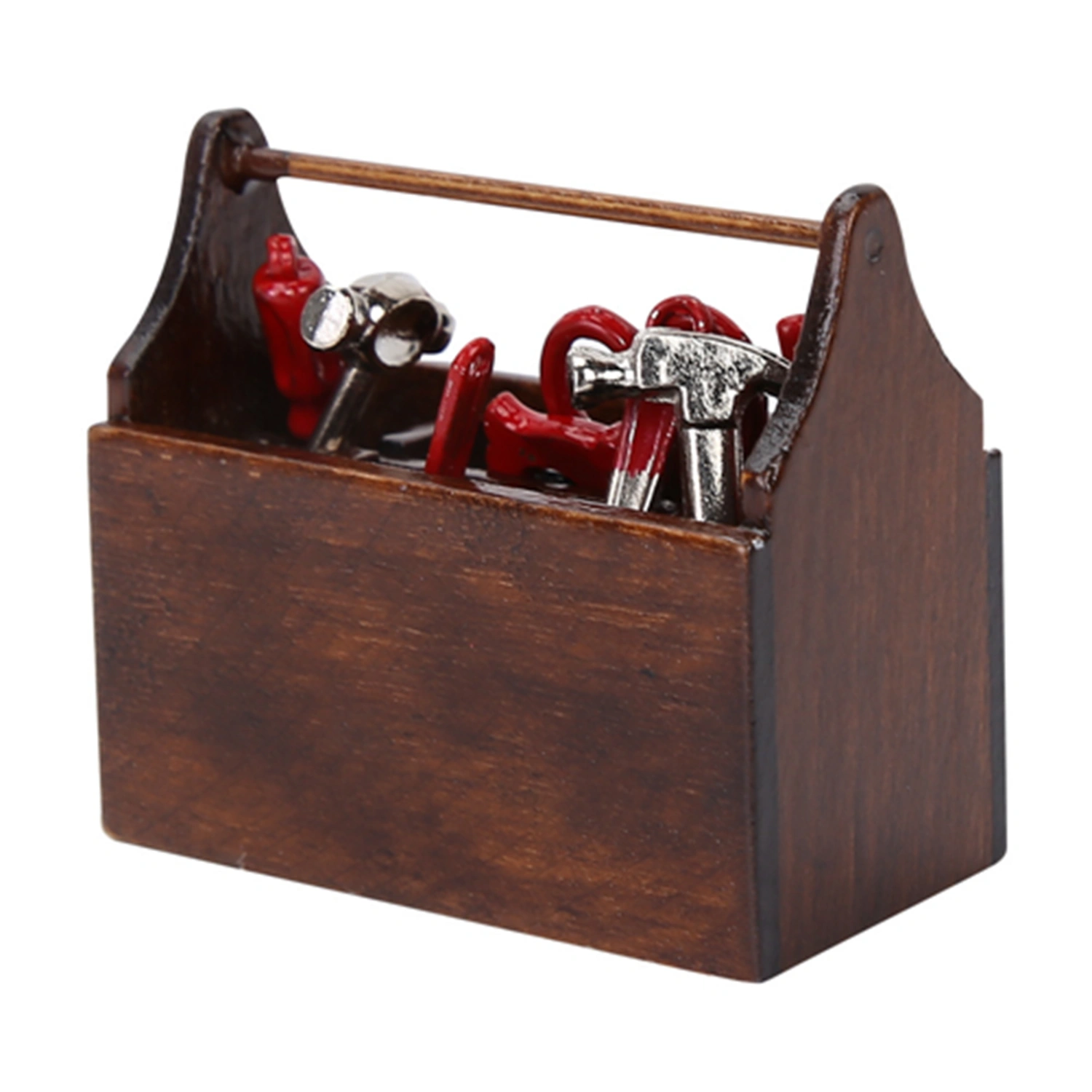 Miniature Tool Box Wooden Toolbox Model for 1/12 Doll House Accessories