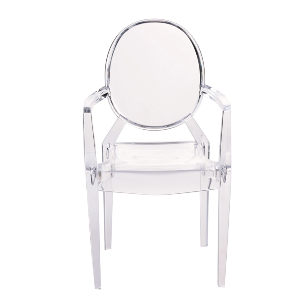 Miniature Armchair Plastic Chair Model Furniture for 1/6 Doll House Accessories (Clear)