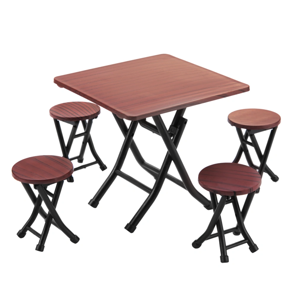 Dollhouse Foldable Table and Chairs Miniature Furniture for Dollhouse 1:12 Scale