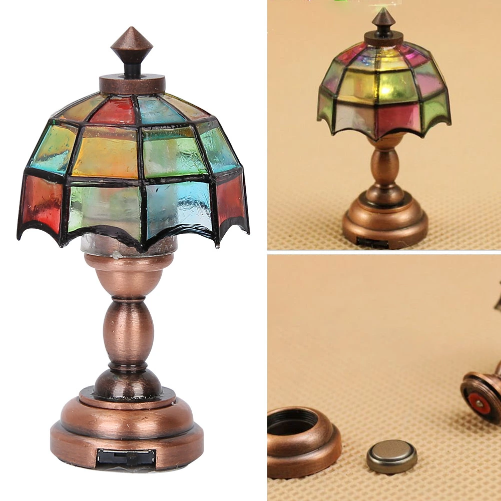 Doll House Accessories Colorful Mini LED Lamp Simulation Ornament 1:12