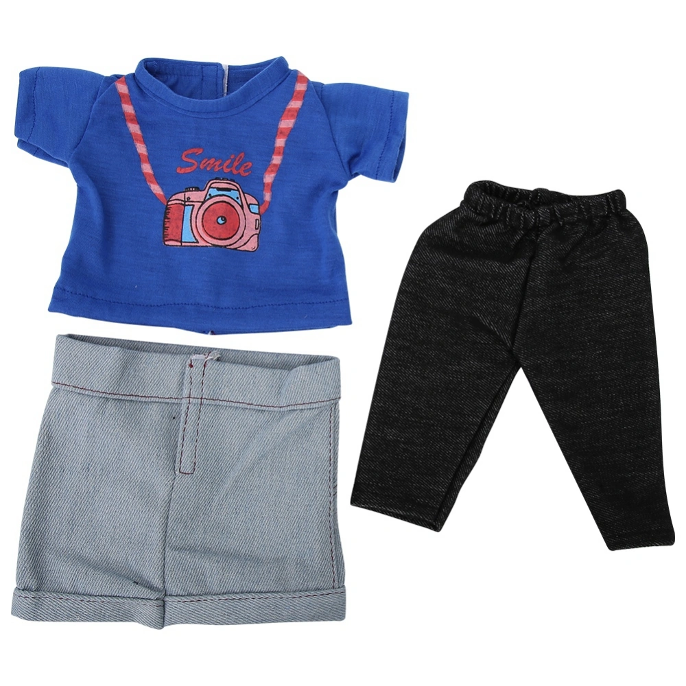 3pcs Cartoon T-shirt/Skirt/Leggings Clothes Set for 18in Toy Baby Doll Gift