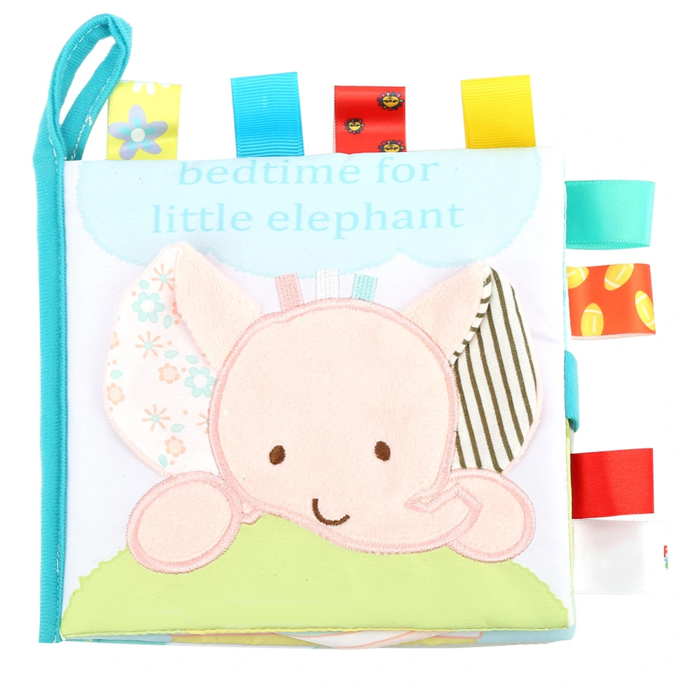 Newborn Babies Toddler Cloth Book Animal Pattern Soft Books Educational Toy(Elephant)