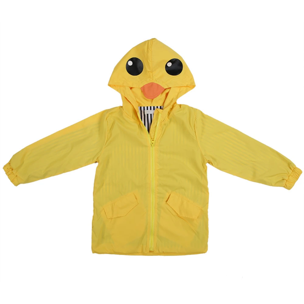 summer Baby Boy Girl Duck waterproof Cute Cartoon Hoodie Zipper Coat Outfit(110)